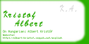 kristof albert business card