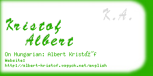 kristof albert business card